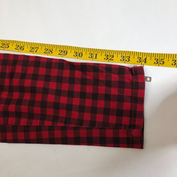 XXI Black Red Buffalo Plaid Check Skinny Punk Tartan Ankle Zipper Pants Size‎ 3 - Picture 10 of 10